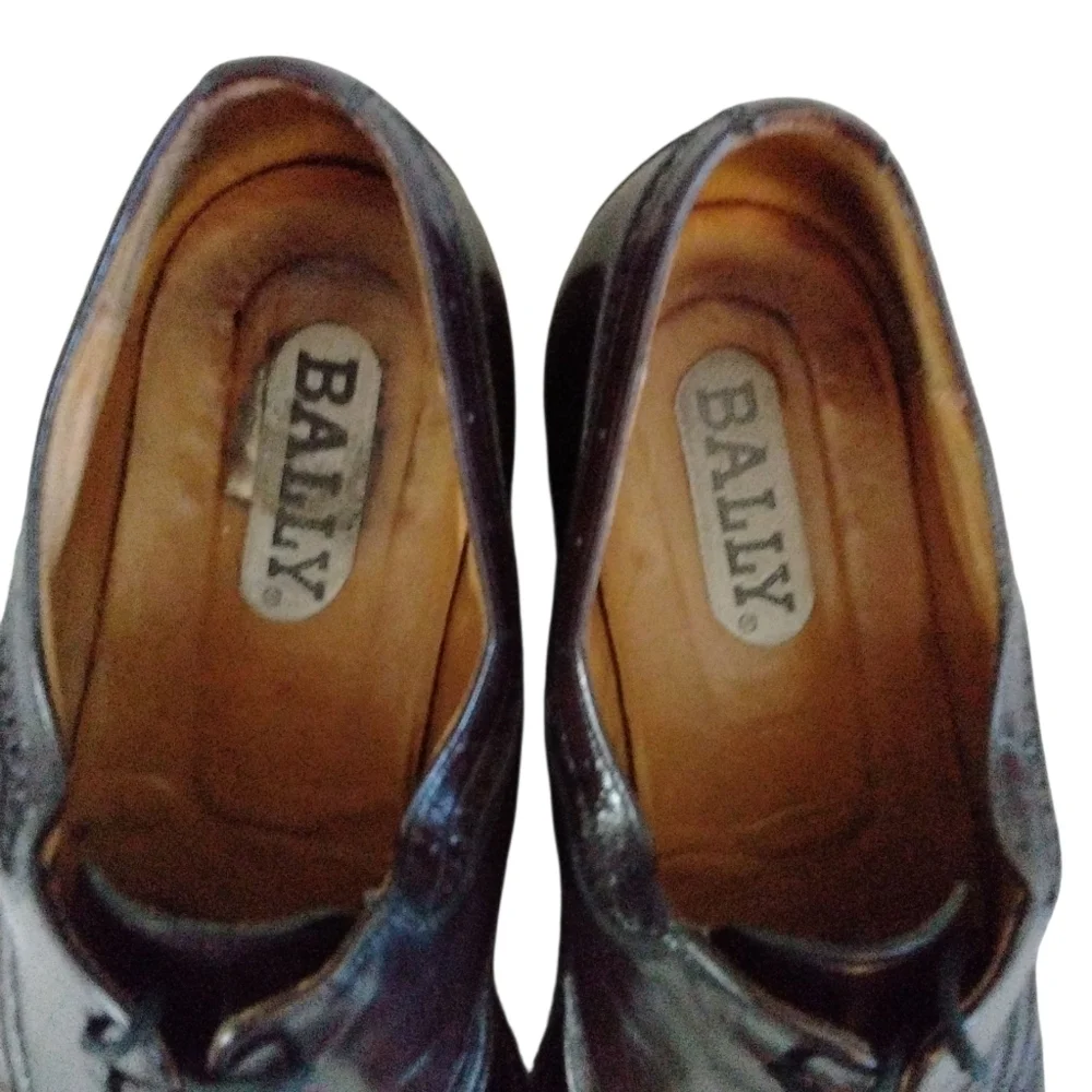 Vintage Bally Lenox Prestige Brown Wing Tip Oxfords Men's Size 7 D